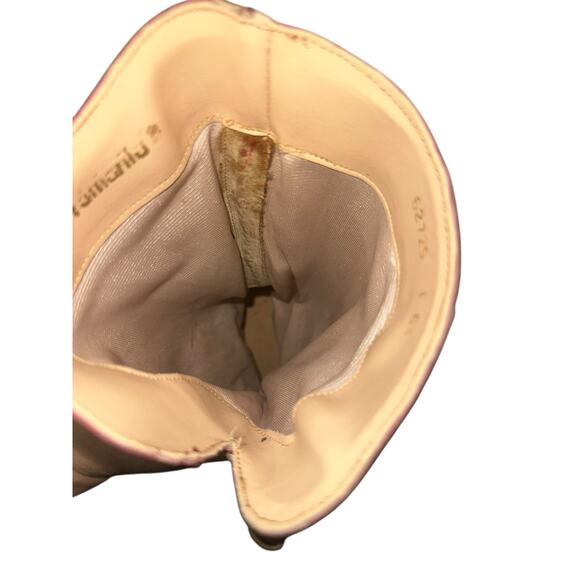 Vtg 1970s 80s Zodiac Ladies Red Leather Heeled Braided Accent Western Boots 6.5 - Picture 8 of 9